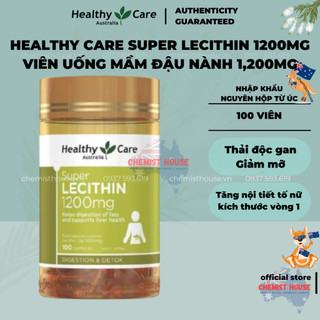 Healthy Care Super Lecithin 1200mg - Viên uống tinh chất mầm đậu nành 100 viên