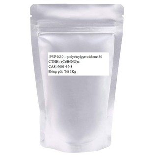 Hóa chất pvp k30 - povidone k30 polyvinylpyrrolidone cas 9003-39-8; túi 1kg