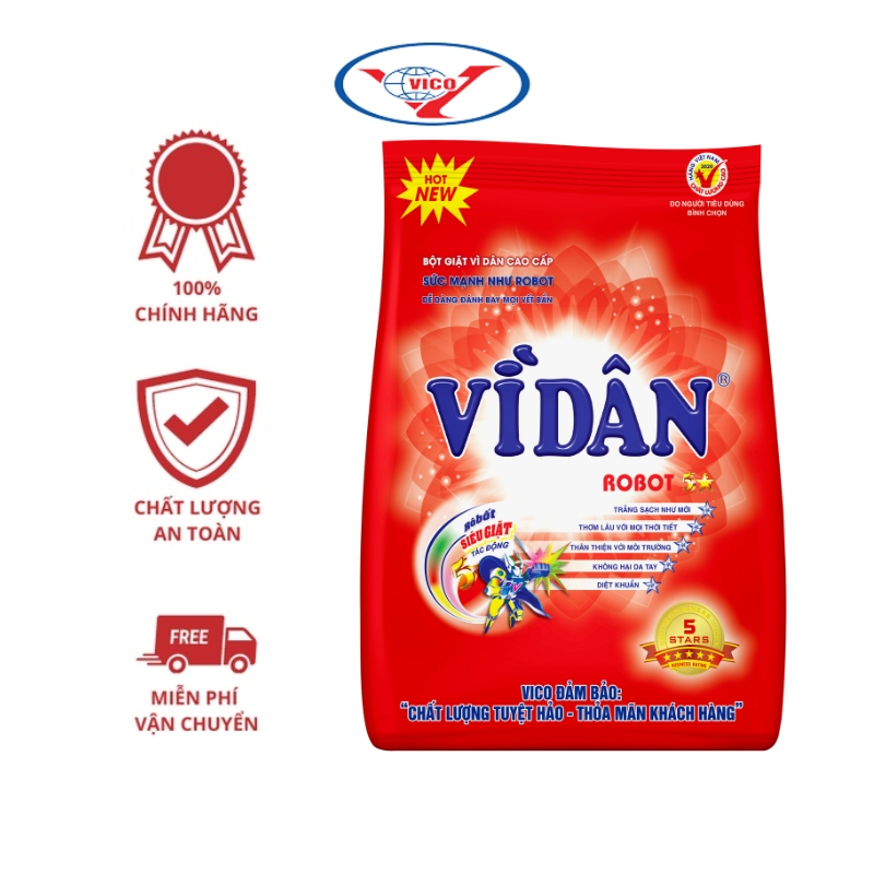 Bột giặt Vì Dân Robot 5 sao túi 2.5kg Vico