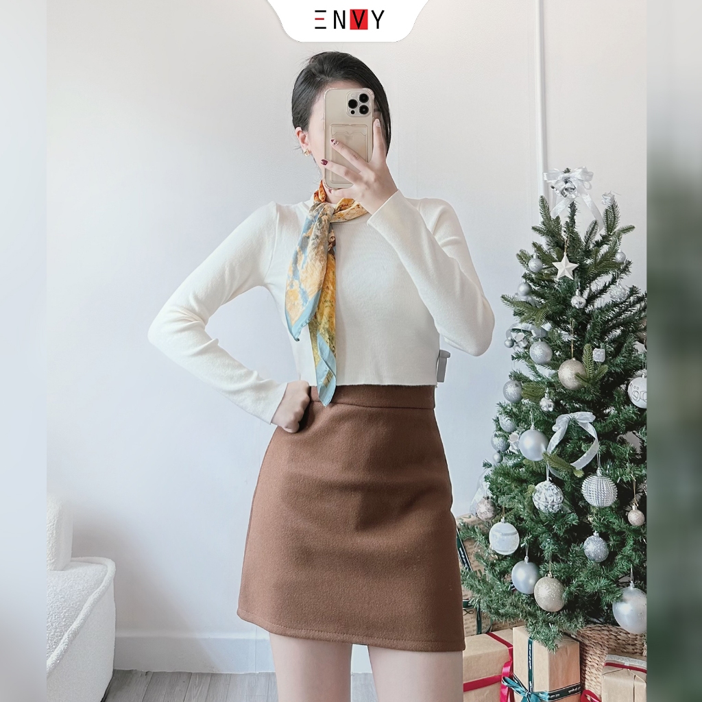 Áo Len Tay Dài Croptop Nữ ENVY A338