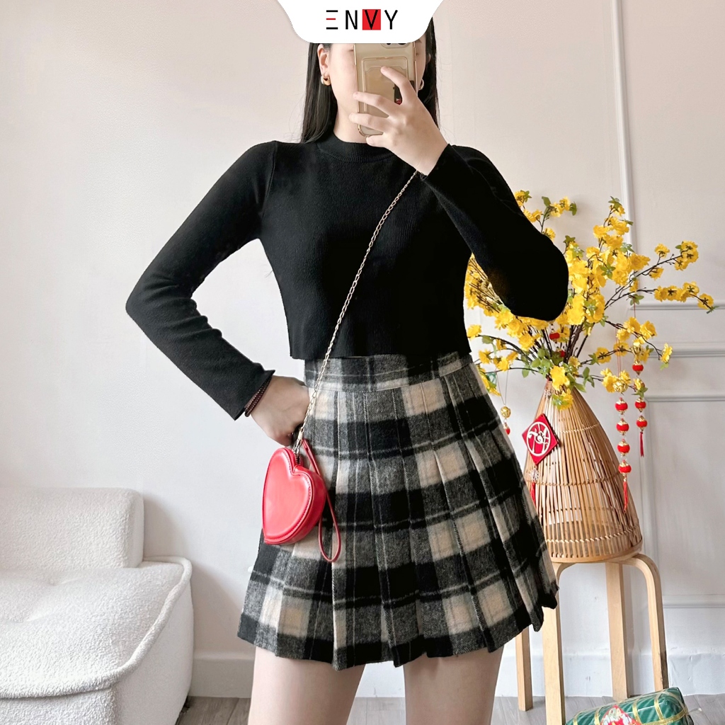 Áo Len Tay Dài Croptop Nữ ENVY A338