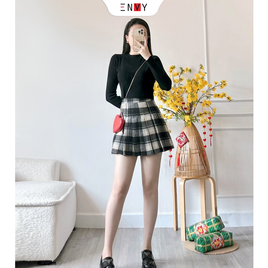 Áo Len Tay Dài Croptop Nữ ENVY A338