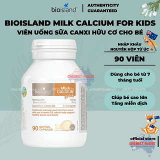 [Có App Check Auth] Bio Island Milk Calcium Viên Nhai Canxi Hữu Cơ&D3 Cho Bé Từ Sữa Bò Premium Quality Cao Cấp