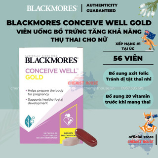[HSD 2025] Viên uống tăng thụ thai bổ trứng Úc Blackmores Conceive Well Gold 56 viên