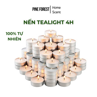 Nến tealight 4h thơm và không mùi đốt đèn xông tinh dầu, nến thơm