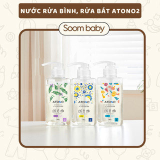 Nước rửa bình sữa, chén bát đậm đặc thuần chay ATONO2 Hàn Quốc 480ml, nước rửa rau củ quả cho bé
