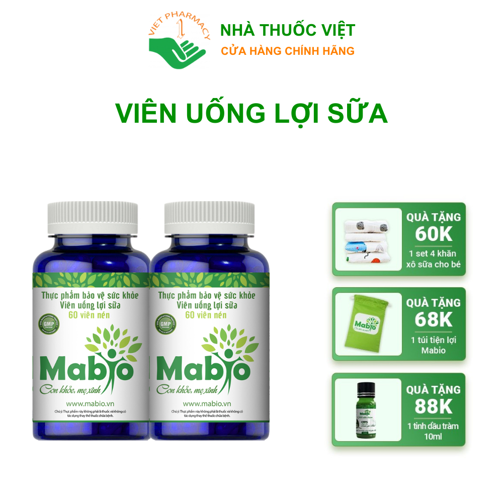 Mabio Lợi Sữa Dành Cho Các Mẹ Sau Sinh Bị Mất Sữa Ít Sữa Combo 2 Hộp Lợi Sữa Mabio Nhà Thuốc Việt