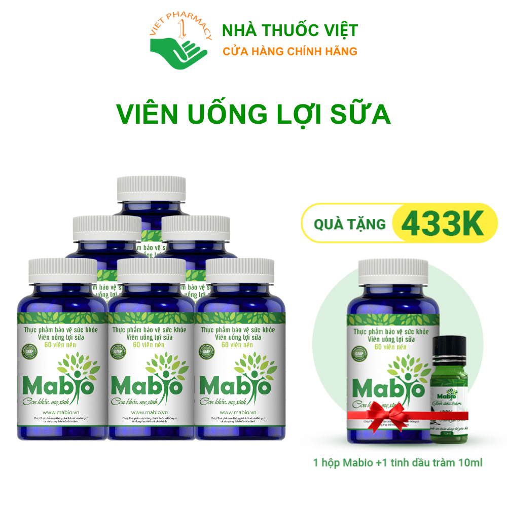 Mabio Lợi Sữa Dành Cho Các Mẹ Sau Sinh Bị Mất Sữa Ít Sữa Combo 6 Hộp Lợi