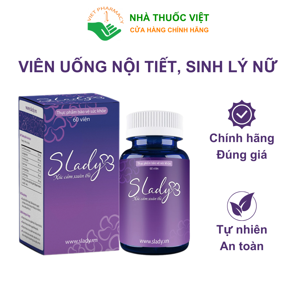 Viên Uống Nội Tiết Tố Nữ Slady Cải Thiện Nội Tiết Sinh Lý Giảm Khô Hạn Bốc Hỏa Mất Ngủ Nám Tàn Nhang Nhà Thuốc Việt