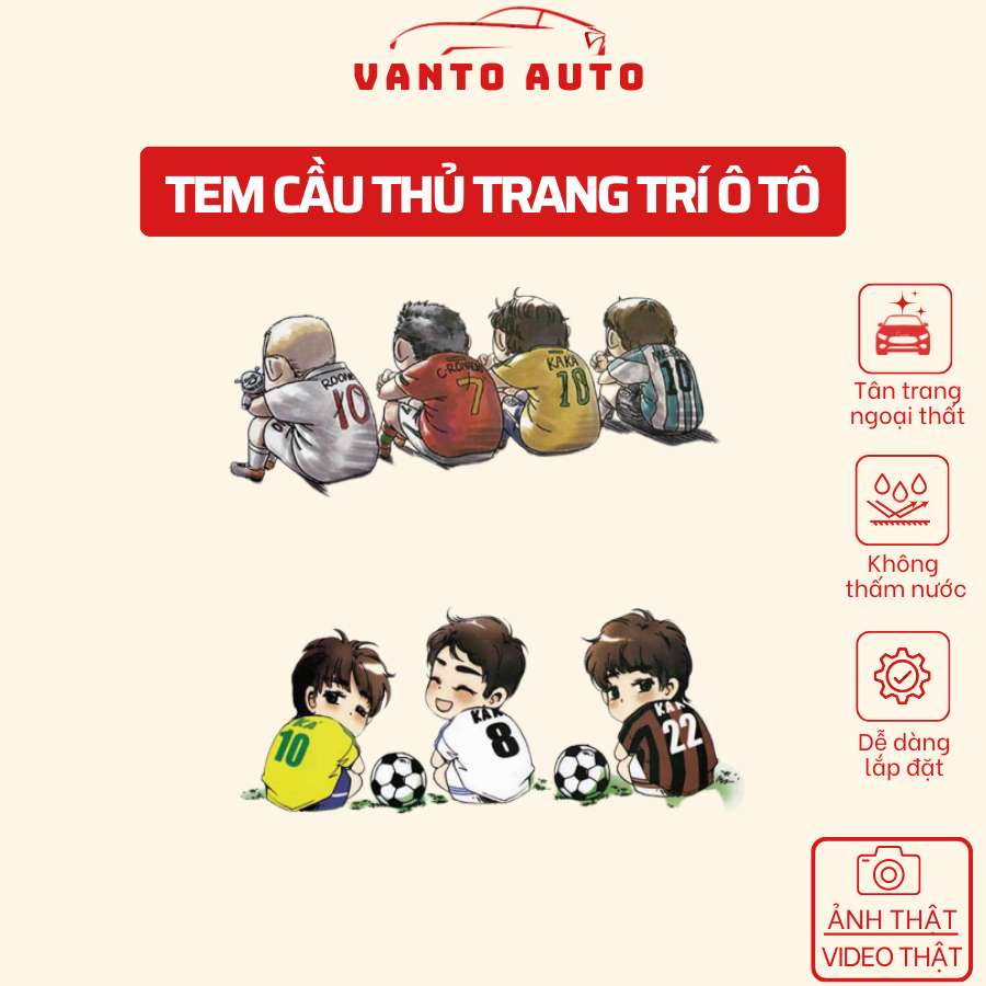 Tem Decal Đội Bóng Trang Trí Ô Tô