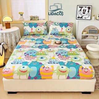 Bộ ga gối cotton đũi hoạt hình 3D nhập khẩu LIDACO hoạ tiết vui nhộn cho bé drap giường đủ size nệm nhiều mẫu lựa chọn