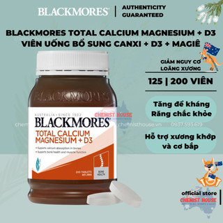 [HSD25] Viên uống chắc khỏe xương Blackmores Total Calcium Magnesium + D3 bổ sung canxi, magie và D3 200 viên