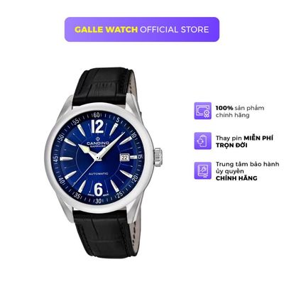 Đồng hồ cơ nam Candino C4479/2 chống nước 10ATM ấn tượng, dây da đeo tay, mặt kính Sapphire thanh lịch