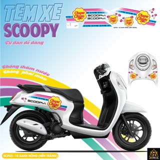 Tem scoopy 2023 chupachups | scp23-10 | tem dán scoopy đen trắng đỏ decal chống nước bền màu