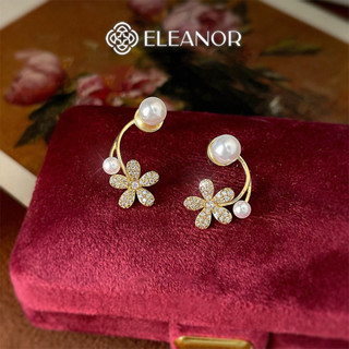 Bông tai nữ chuôi bạc 925 Eleanor Accessories hình hoa đính đá phụ kiện trang sức khuyên tai 4012