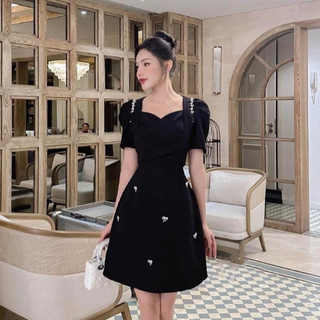 Đầm Xòe Đi Tiệc Cổ Vuông Thiết Kế Đính Cườm Sang Trọng XRT0106