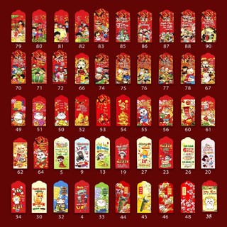 [ Quà tặng ] Set 5 Bao Lì Xì Tết Đỏ 2024