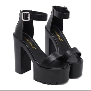 Giày sandal cao gót bản nhỏ 14p quai da