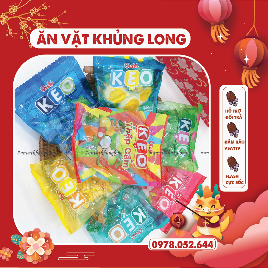 Kẹo oishi đủ các vị thập Cẩm , chanh, vải thiếu, me, ổi