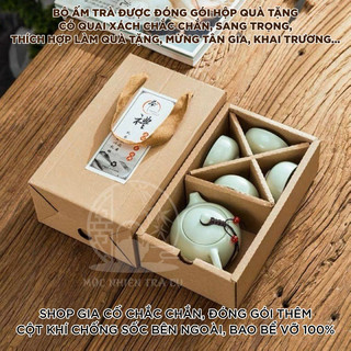 Bộ ấm chén pha trà đạo cao cấp nhỏ gọn - bộ ấm chén pha trà sứ