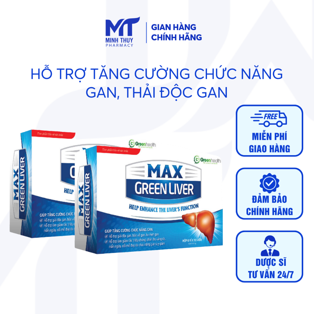[Mua 3 Tặng 1 Hộp] Max Green Liver Bổ Gan, Thải Độc Gan