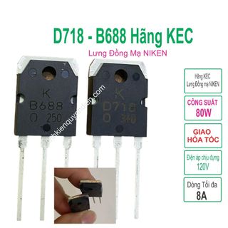 D718 - B688 transistor hãng KEC lưng đồng mạ NIKEN Combo 5 con sò - hàng mới - linh kiện điện tử QUỲNH DIỄN