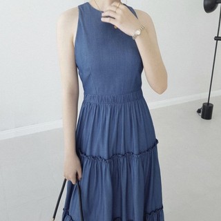 CASON - Đầm yếm jean Elena