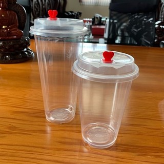 100 ly tim mỏng 700ml nắp đen nắp trong combo 100 ly nắp tim nhựa pp 700ml ly nắp tim pp có kèm luôn nắp và tim đỏ