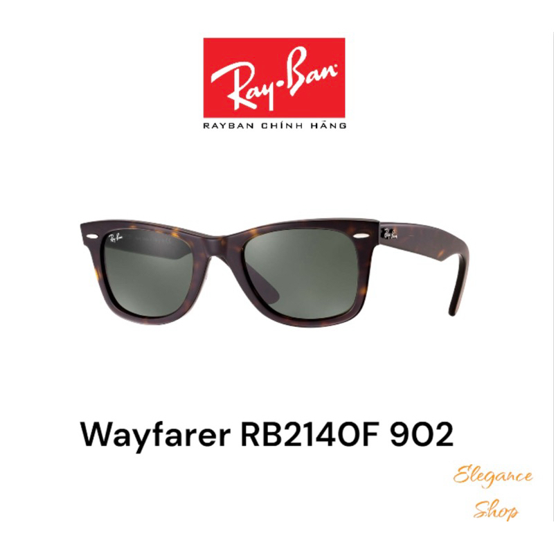 [Chính Hãng] Kính Mát RayBan Wayfarer Unisex RB2140F 902 Green chống tia UV, Kính Râm RayBan ELEGANCE Shop