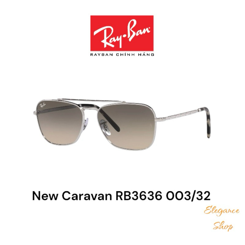 [Chính Hãng] Kính Mát RayBan New Caravan RB3636 003/32 Grey Gradient chống tia UV, Kính Râm RayBan ELEGANCE Shop