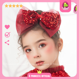 Ó Princess Bờm nơ kim sa và kim sa nhung cho bé diện cùng váy kim sa Snow Forest