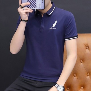 Áo thun Polo nam thêu logo GOLD RUSH phối màu viền cổ cực chuẩn vải cotton mát mẻ co giãn 4 chiều
