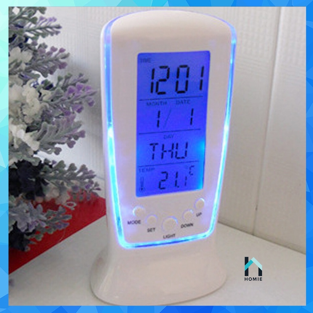 Đồng Hồ Để Bàn Có Đèn Led - Đồng Hồ Điện Tử Mini Đo Nhiệt Độ Có Báo Thức Màn Hình Led