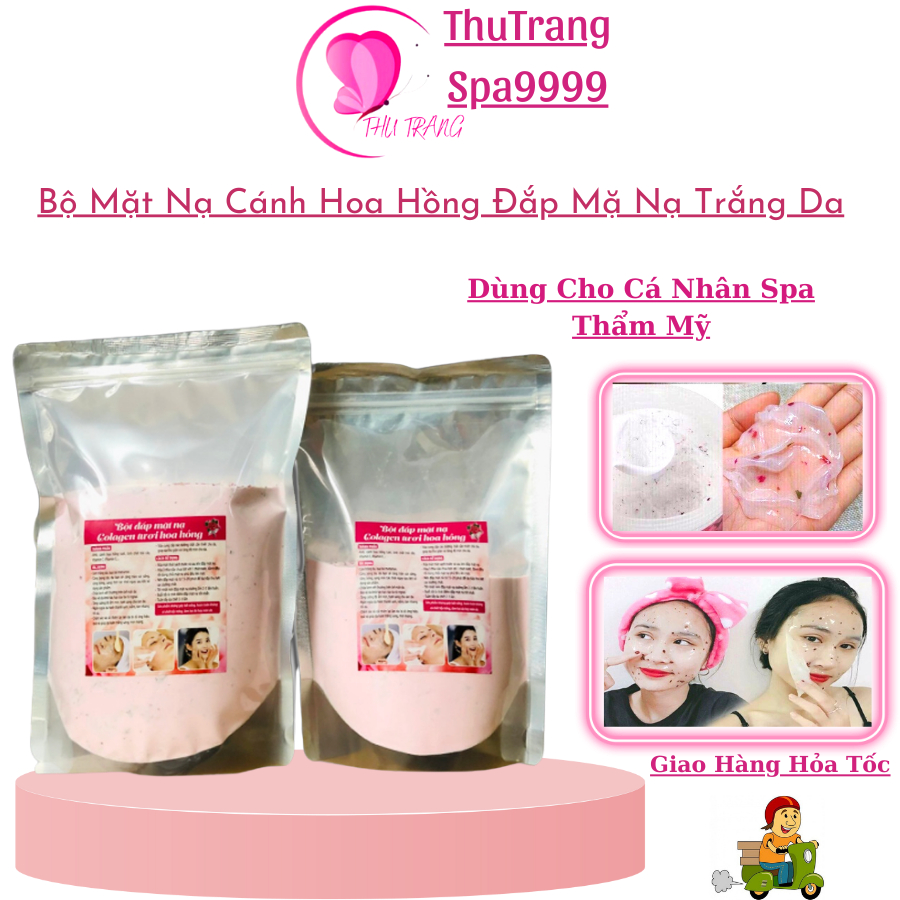 Bột Mặt Nạ Dẻo Cánh Hoa Hồng | Gói 500g 1000g Mặt Nạ Noa Hồng Cánh Col