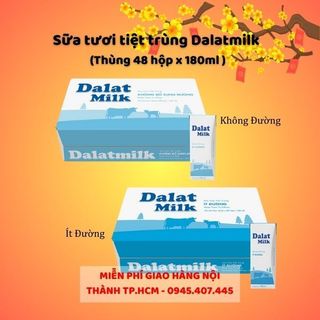 Thùng 48 hộp Sữa Tươi Tiệt Trùng Dalat Milk 180ml