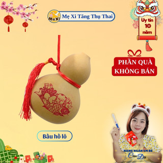 Quả bầu hồ lô cầu con, treo phong thủy, kèm nút và dây