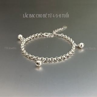  Lắc Bạc Ta có Chuông tối giản dễ đeo cho bé 1-2-3-4-5-6 tuổi kèm tăng đưa điều chỉnh độ rộng - Bạc thật TTA Jewelry 
