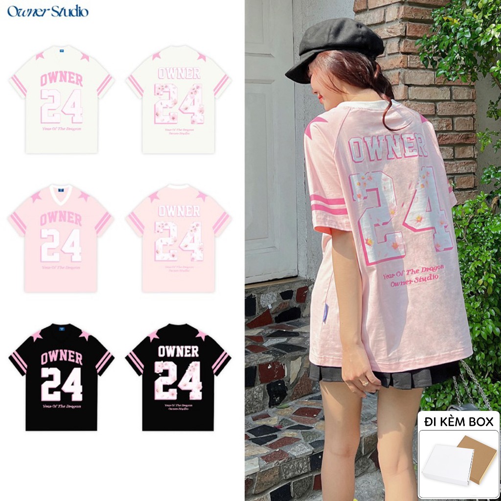 Áo Thun Local brand 24 JERSEY BLOSSOM Tee Owner - Form Rộng Nam Nữ 100% Cotton Kèm BOX
