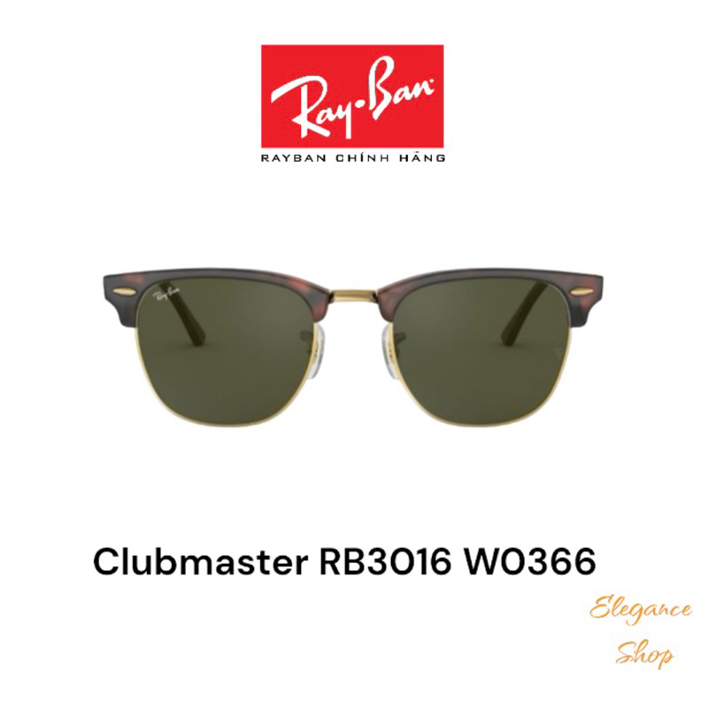 [Chính Hãng] Kính Mát RayBan Clubmaster RB3016 W0366 Green chống tia UV, Kính Râm Nam Nữ RayBan ELEGANCE Shop