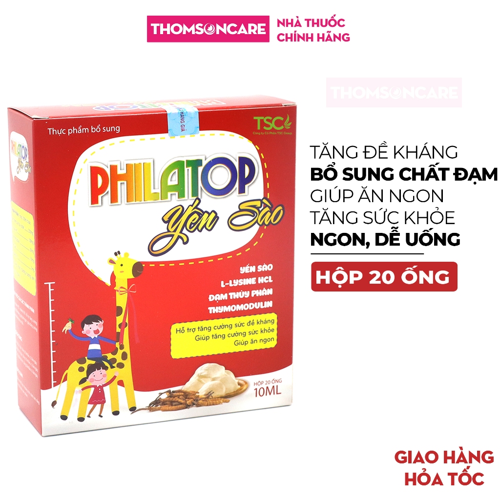 Philatop con hươu yến sào bổ sung đạm TSC Group- Giúp tăng đề kháng, ăn ngon tăng sức khỏe cơ thể Hộp 20 ống-Thomsoncare