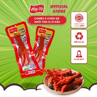 Combo 5 Chân Gà cay Nhất Tâm Xì Dầu Hey Yo 40g hàng Việt Nam thơm ngon chất lượng