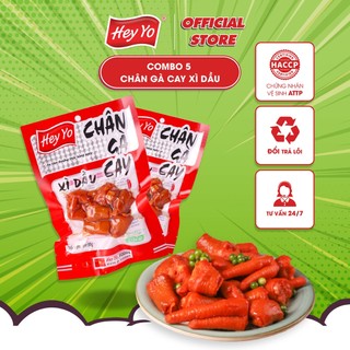 Combo 5 Chân Gà cay Hey Yo xì dầu 80g hàng Việt Nam thơm ngon chất lượng