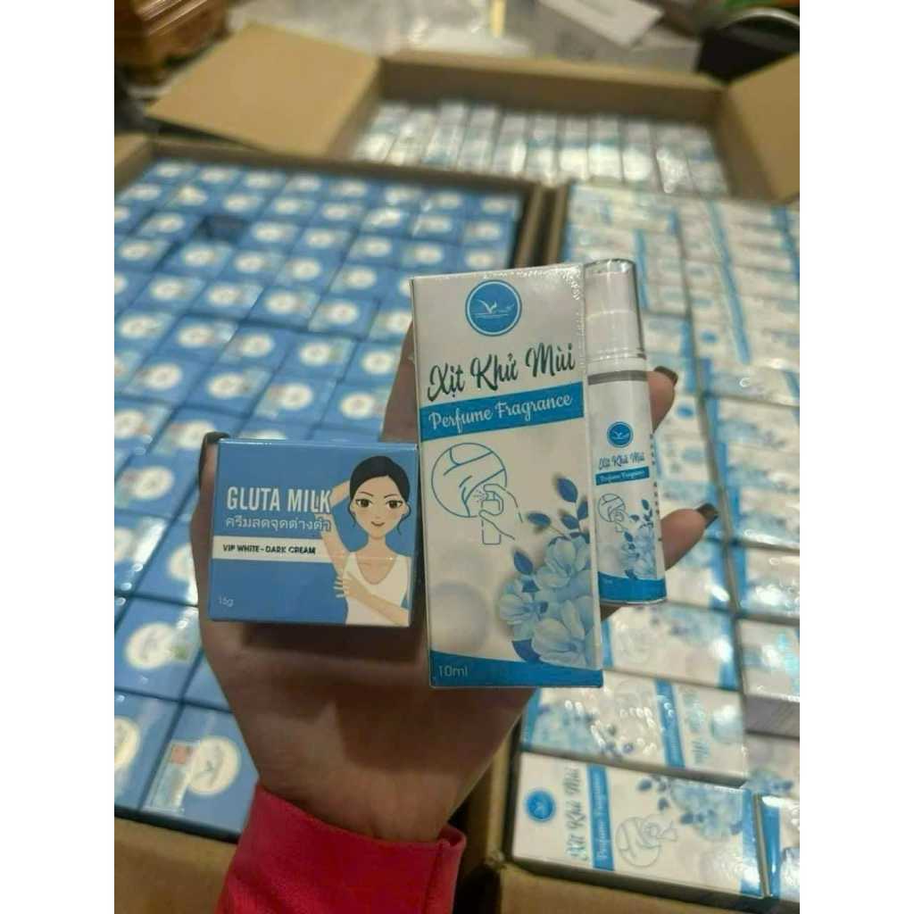 Kem Thâm Nách Gluta Milk Thái Lan Kem khử thâm nách các vùng da thâm sạm+Tặng Nước hoa