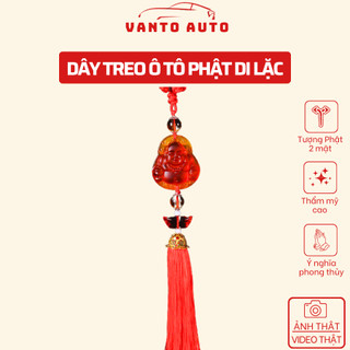 Dây treo ô tô phong thủy tượng phật di lặc đá đỏ - khánh treo xe ô tô phật di lặc đá đỏ
