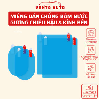 Bộ 4 miếng dán chống bám nước gương chiếu hậu ô tô & kính ô tô - miếng dán chống mưa ô tô