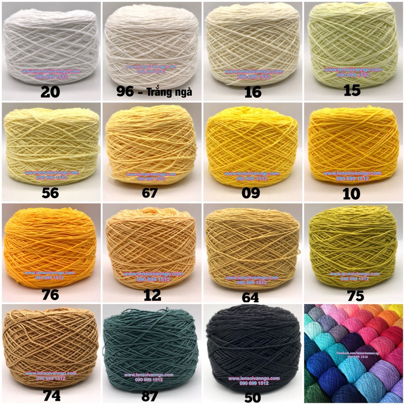 Combo 20 cuộn Sợi Cotton Việt Nam 1mm