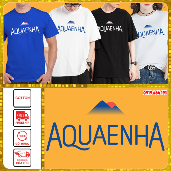 [Nhiều màu]Áo thun aquaenha anh qua em nha unisex nam nữ hot trend 2024, áo thun aquafina, vải cotto