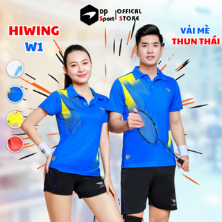 Áo  Cầu Lông Nam Nữ Thương Hiệu HIWING Chất Vải Mè Thun Thái Mềm, Mịn, Co Dãn Đa Chiều Cao Cấp Mẫu W1