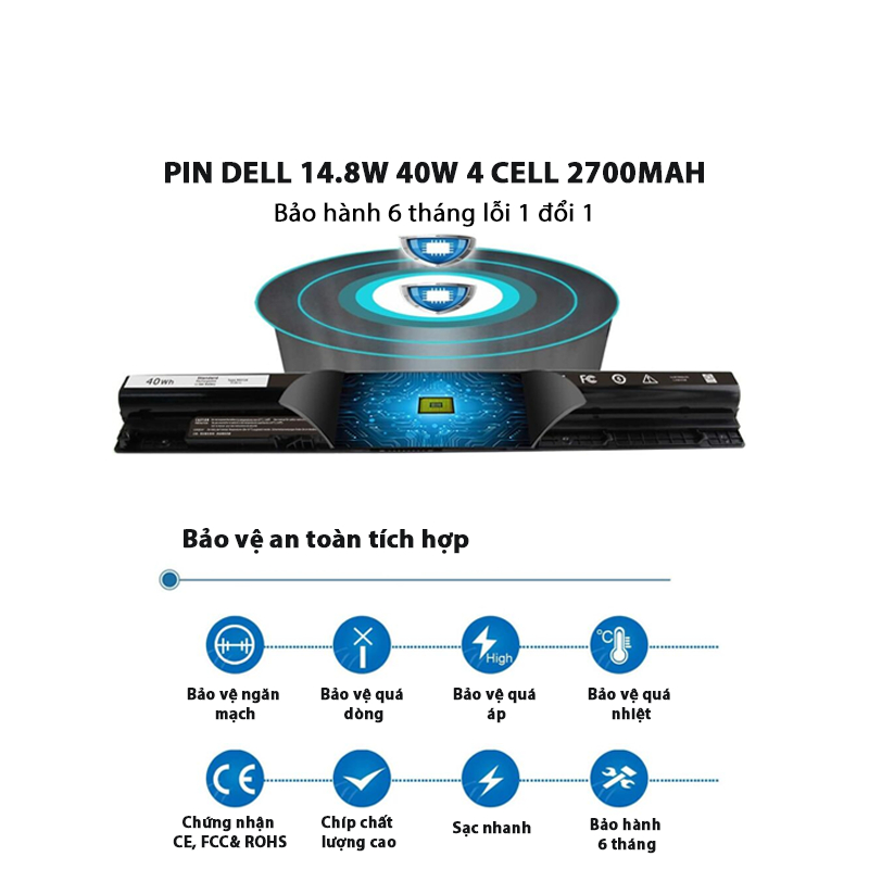 Pin laptop Dell 3558 3451 3452 3467 3468 5451 5458 5459 3551 3552 3555 3458 3459 5558 5559 3465 Vostro 3458 3558 3565