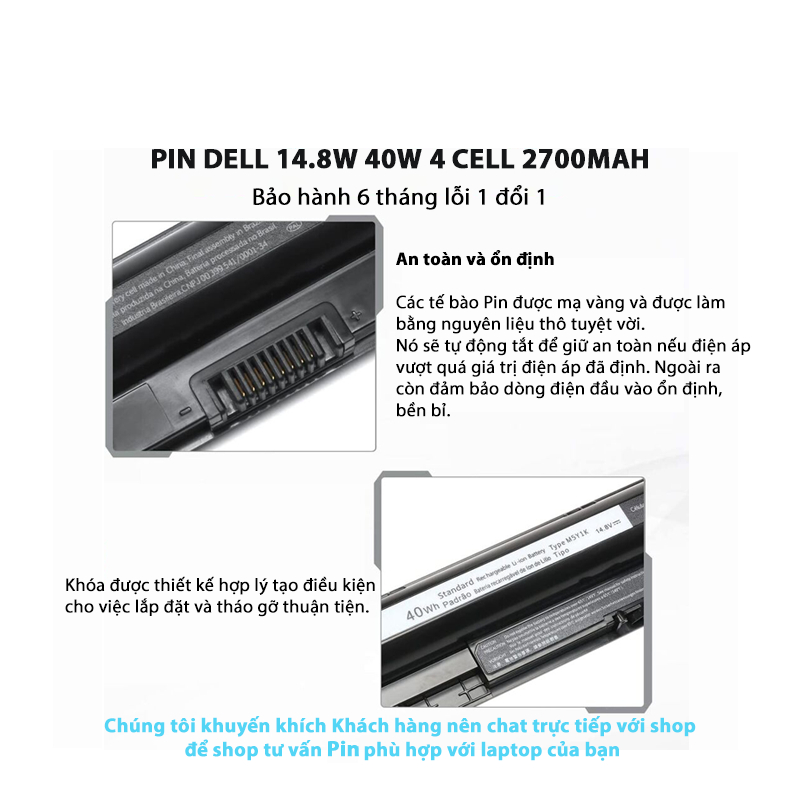 Pin laptop Dell 3558 3451 3452 3467 3468 5451 5458 5459 3551 3552 3555 3458 3459 5558 5559 3465 Vostro 3458 3558 3565